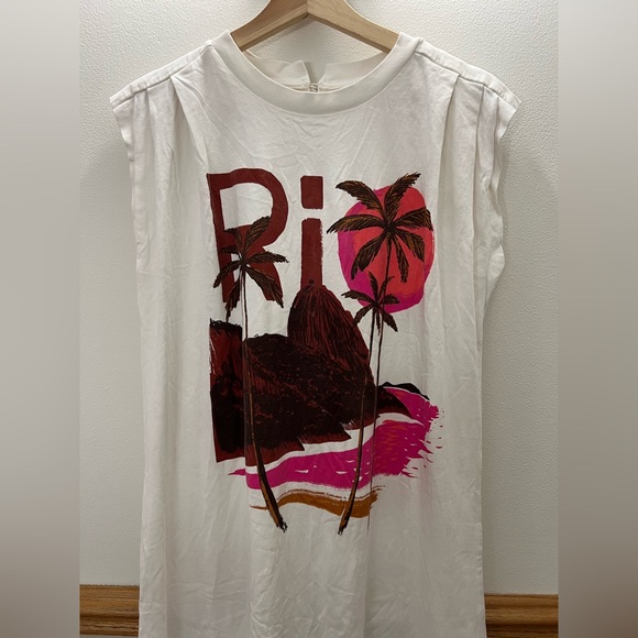 EUC Farm Rio Cotton Sleeveless Jumpsuit size Oversized XS - Medium Retails $148 - Picture 4 of 7